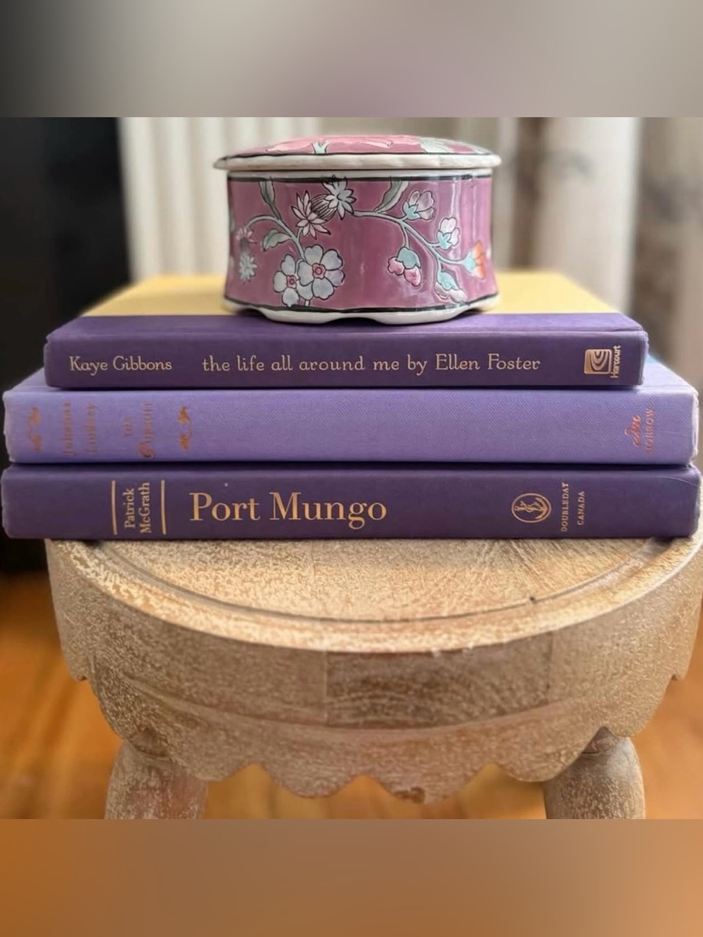 Purple book stack